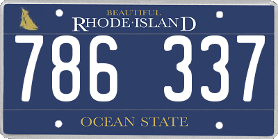 RI license plate 786337