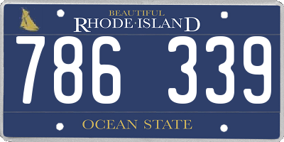 RI license plate 786339