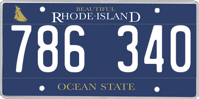 RI license plate 786340