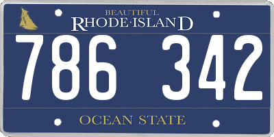 RI license plate 786342