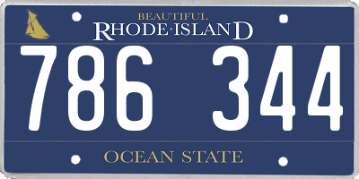 RI license plate 786344