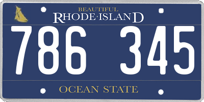 RI license plate 786345