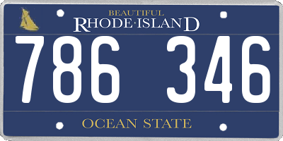 RI license plate 786346