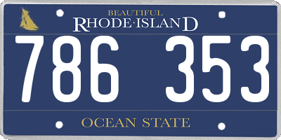 RI license plate 786353