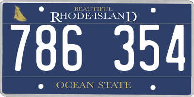 RI license plate 786354