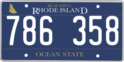 RI license plate 786358