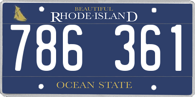 RI license plate 786361