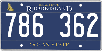 RI license plate 786362