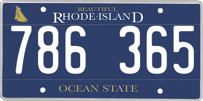 RI license plate 786365