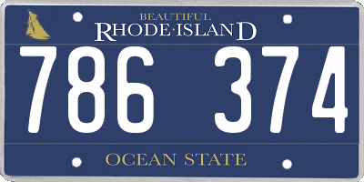 RI license plate 786374