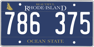 RI license plate 786375