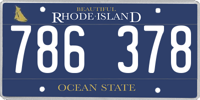 RI license plate 786378