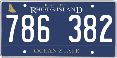 RI license plate 786382