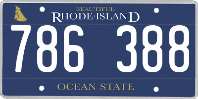 RI license plate 786388