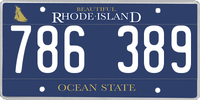 RI license plate 786389