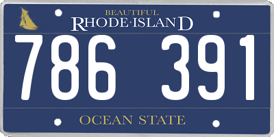 RI license plate 786391