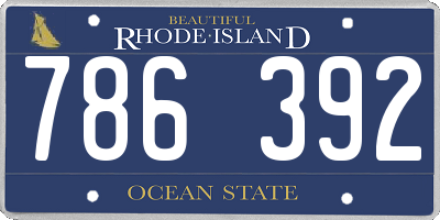 RI license plate 786392