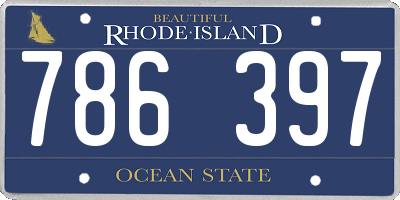 RI license plate 786397