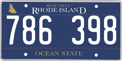 RI license plate 786398