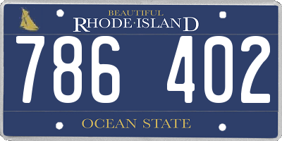 RI license plate 786402