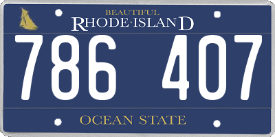 RI license plate 786407