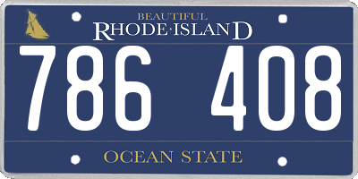 RI license plate 786408