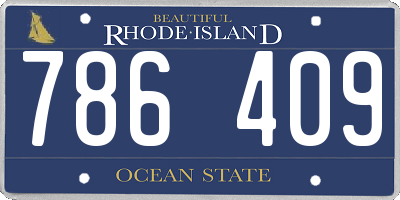 RI license plate 786409