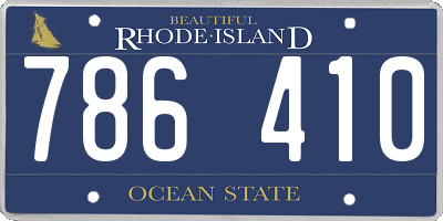 RI license plate 786410