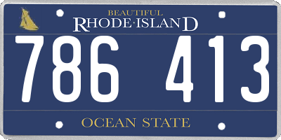 RI license plate 786413