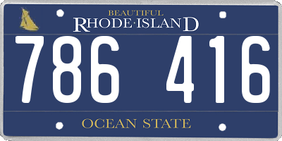 RI license plate 786416