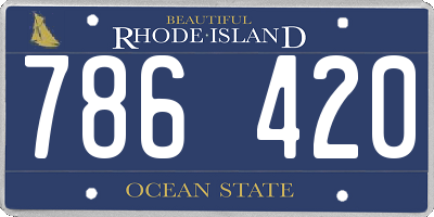 RI license plate 786420