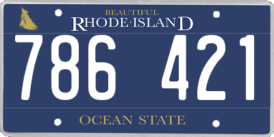 RI license plate 786421