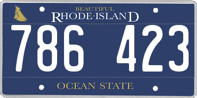 RI license plate 786423