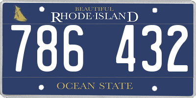 RI license plate 786432