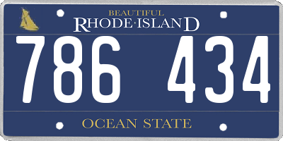 RI license plate 786434