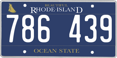 RI license plate 786439