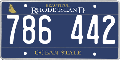 RI license plate 786442