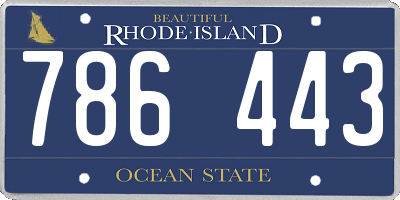 RI license plate 786443