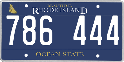 RI license plate 786444