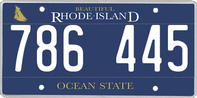 RI license plate 786445