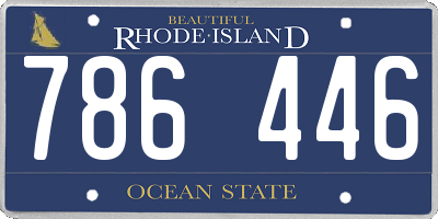 RI license plate 786446