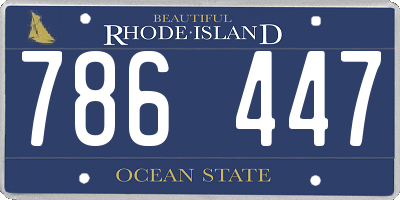 RI license plate 786447