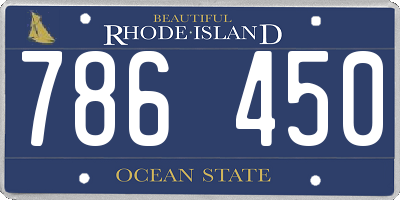 RI license plate 786450