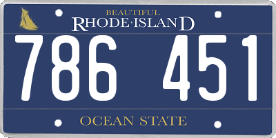 RI license plate 786451