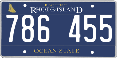 RI license plate 786455
