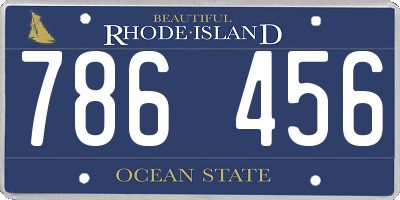 RI license plate 786456