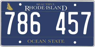 RI license plate 786457