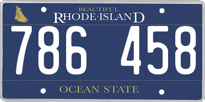 RI license plate 786458