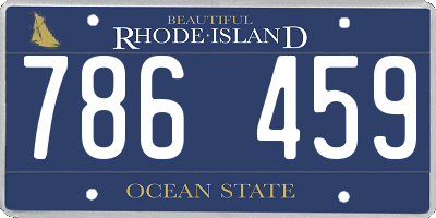 RI license plate 786459