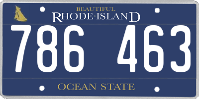 RI license plate 786463
